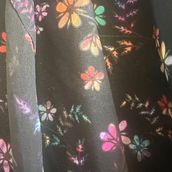 City Chic Black Floral Wrap-Style Mini Dress - Picture 3 of 4